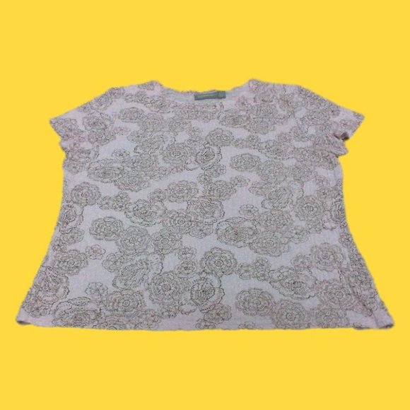 Croft & Barrow Women's Shirt Floral Print Stretch Cap Sleeve Pullover (Sze Lg.) - Picture 16 of 16